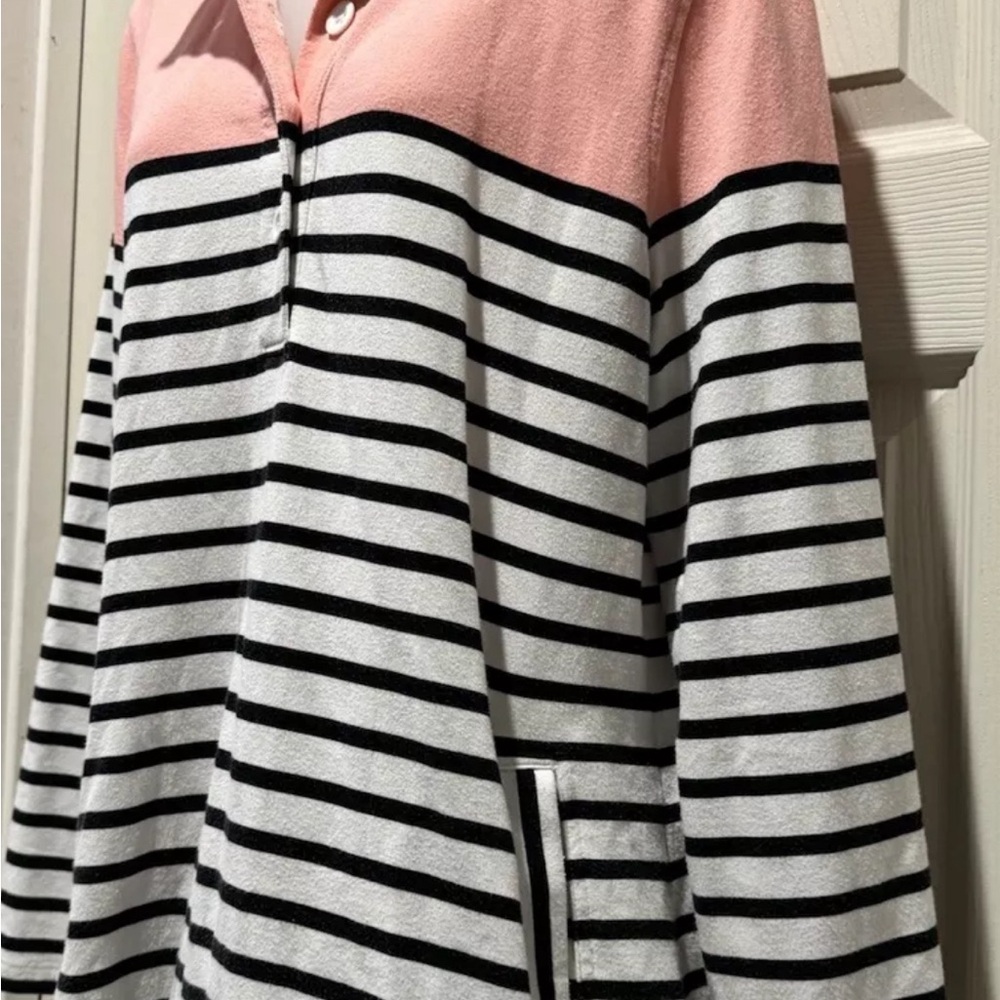 Talbots Colorblock And Stripes Half Button Pullov… - image 2